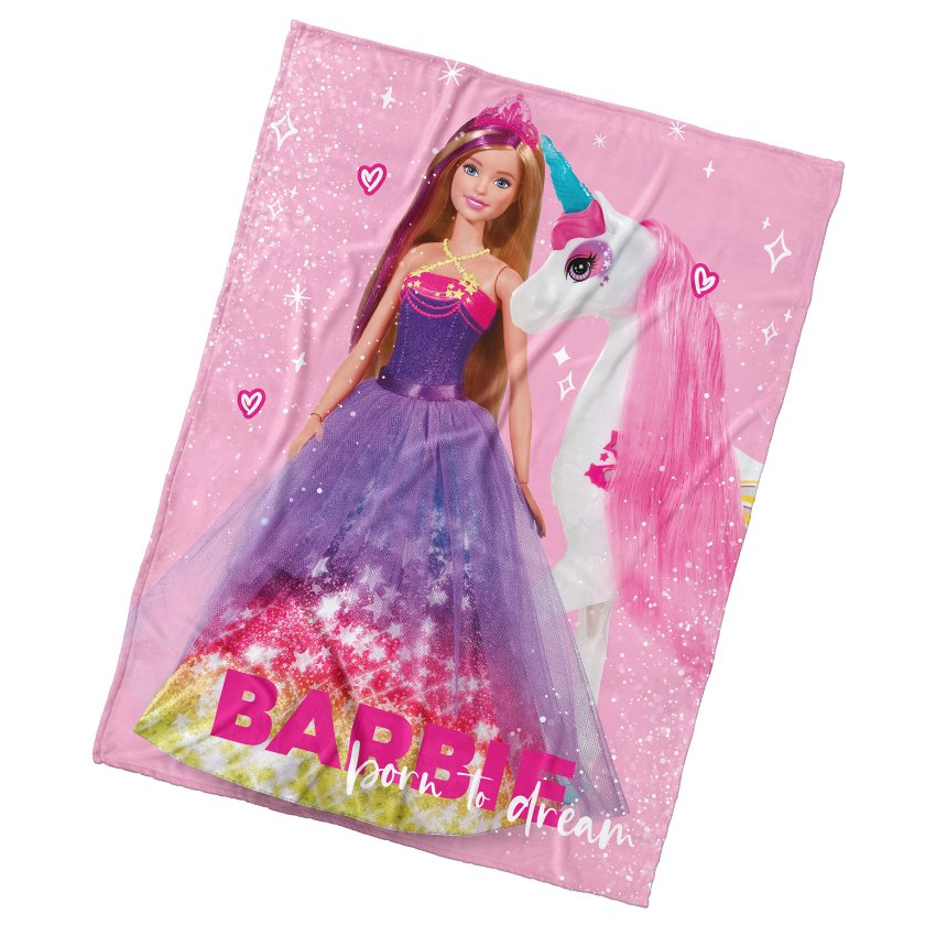 Levně Dětská deka Barbie a Kouzelný Jednorožec 130x170 cm