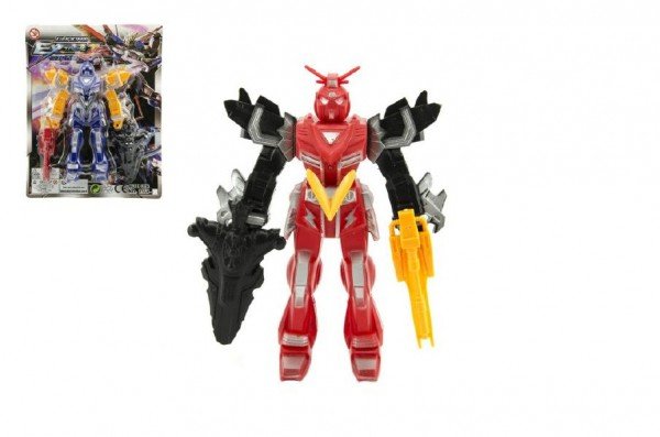 Levně Transformer bojovník/robot figurka plast 15cm 4 barvy na kartě