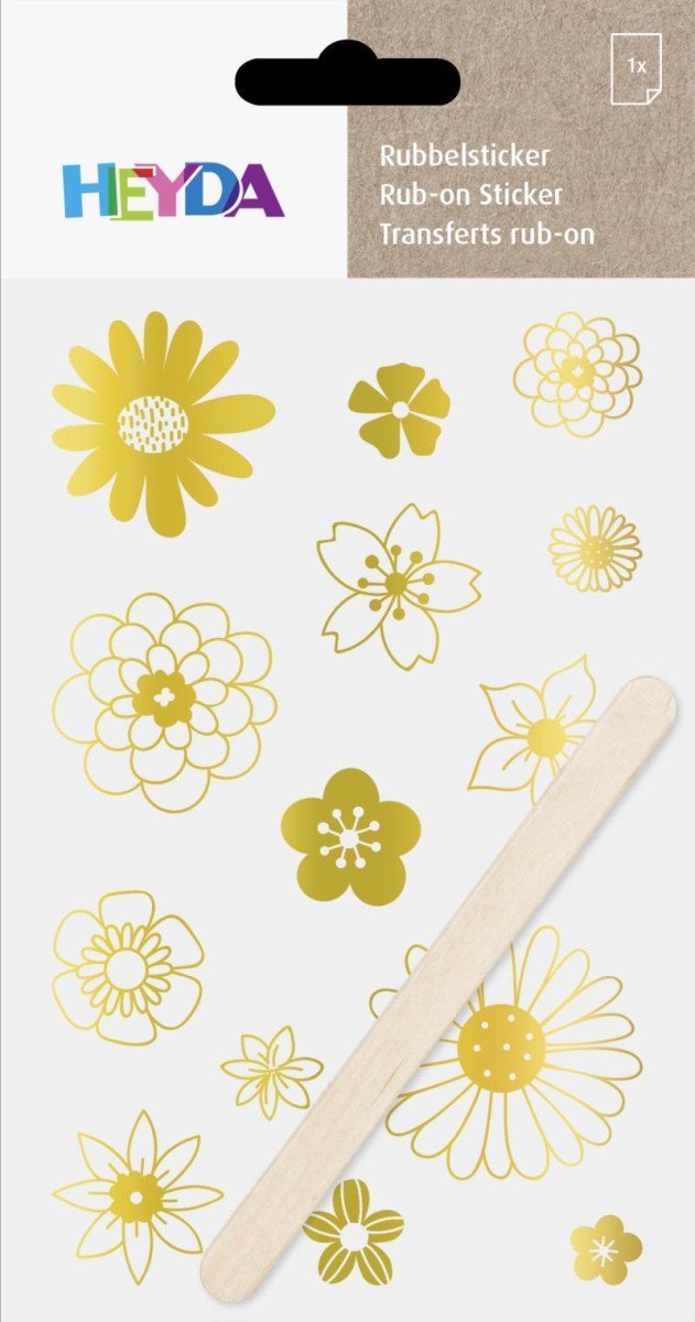 Levně HEYDA Propisoty 10 x 19 cm - květy zlaté
