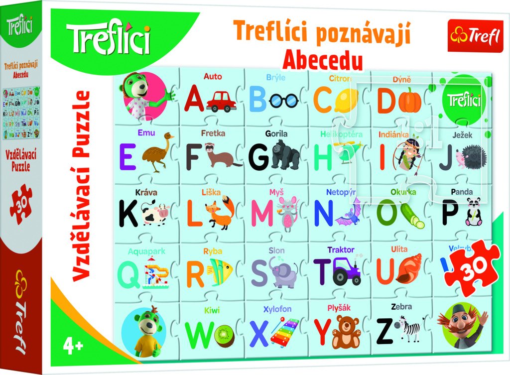 Trefl Puzzle Treflíci poznávají abecedu / 30 dílků - Trefl