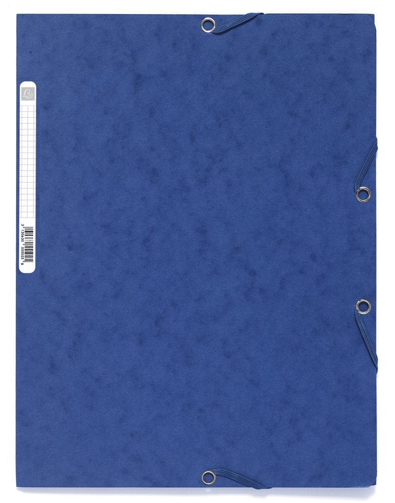 Exacompta spisové desky s gumičkou a štítkem, A4 maxi, prešpán, modré