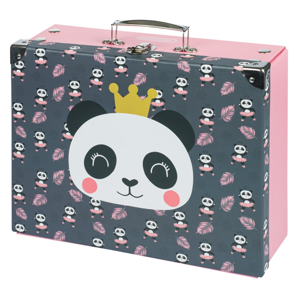Levně BAAGL Skládací školní kufřík - Panda s kováním