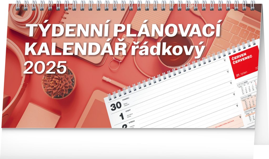 Levně Kalendář 2025 stolní: Plánovací řádkový, 25 × 12,5 cm