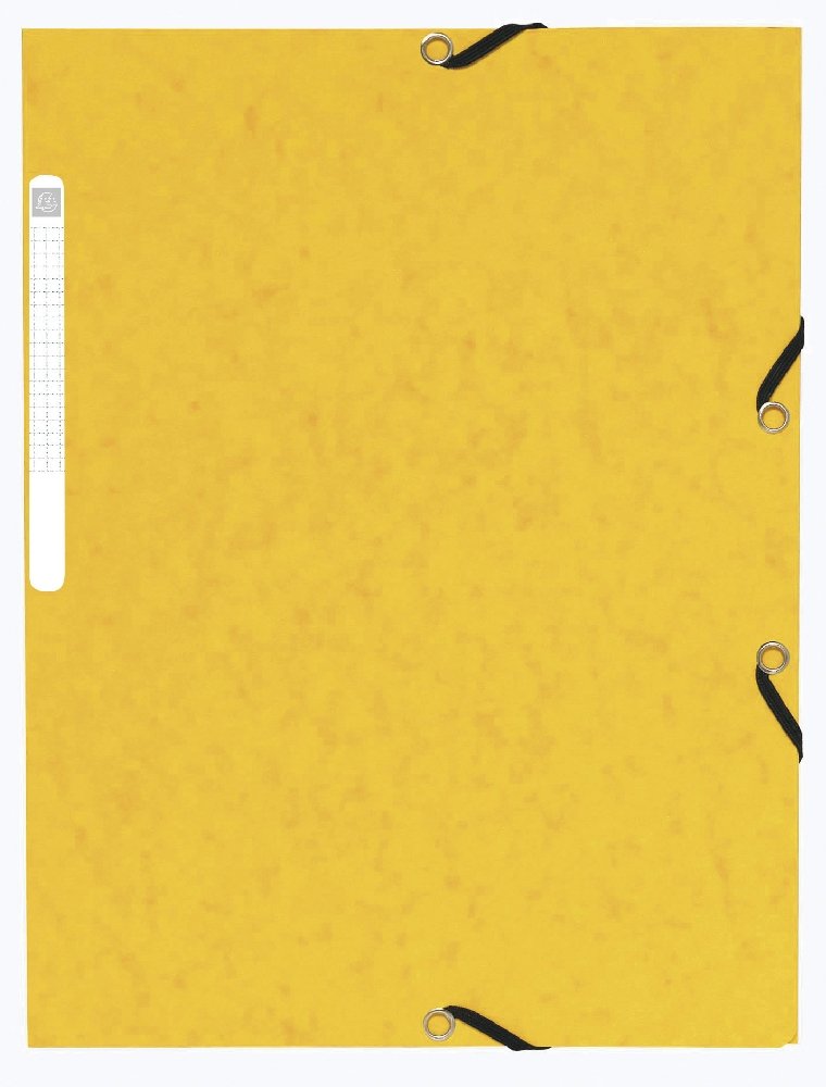 Levně Exacompta spisové desky s gumičkou a štítkem, A4 maxi, prešpán, žlutá - 10ks