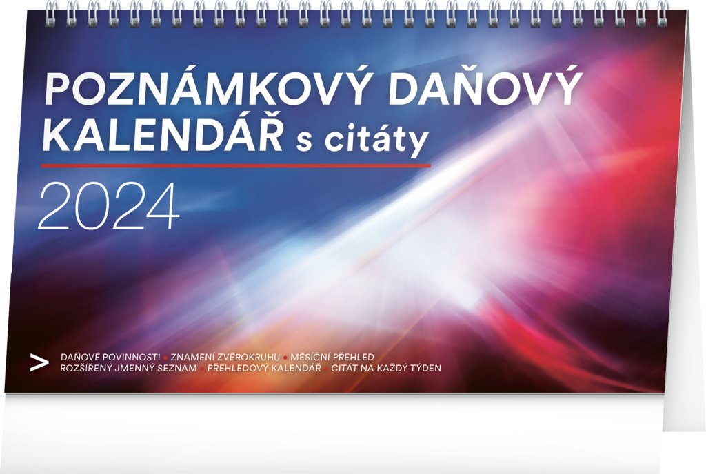 Levně Kalendář 2024 stolní: Poznámkový daňový s citáty, 25 × 14,5 cm