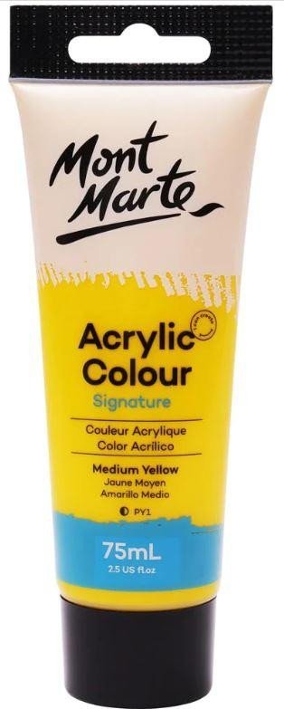 Levně Mont Marte akrylová barva 75ml - žlutá (Medium Yellow), tuba