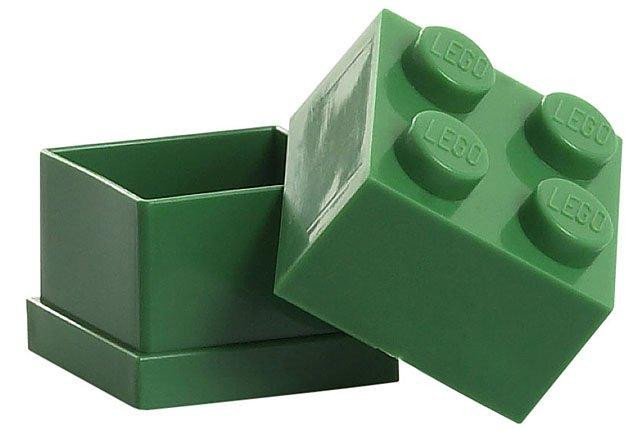 Levně Úložný box LEGO Mini 4 - tmavě zelený