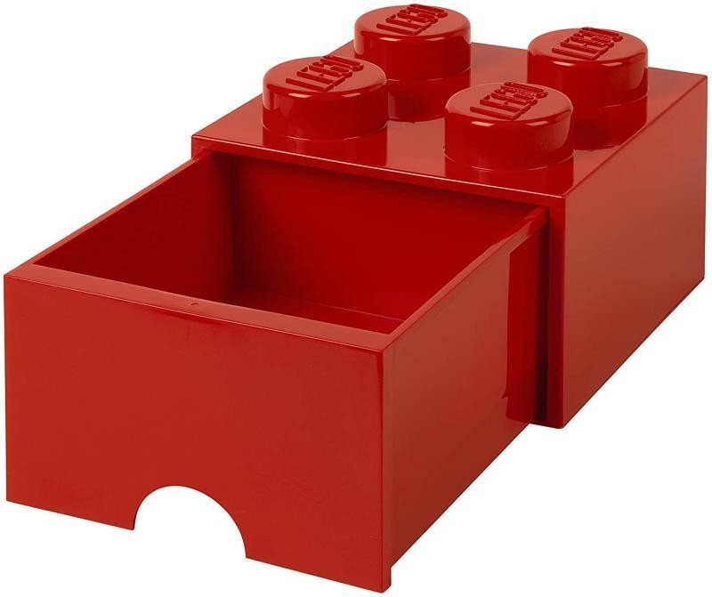 Levně Úložný box LEGO s šuplíkem 4 - červený