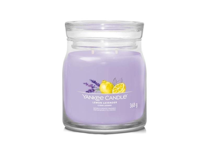 Levně YANKEE CANDLE Lemon Lavender svíčka 368g / 2 knoty (Signature střední)