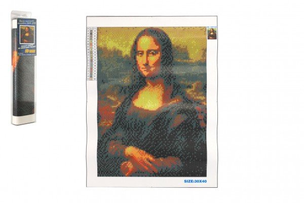 Levně Diamantový obrázek Mona Lisa 40x30cm s doplňky v blistru 7x33x3cm