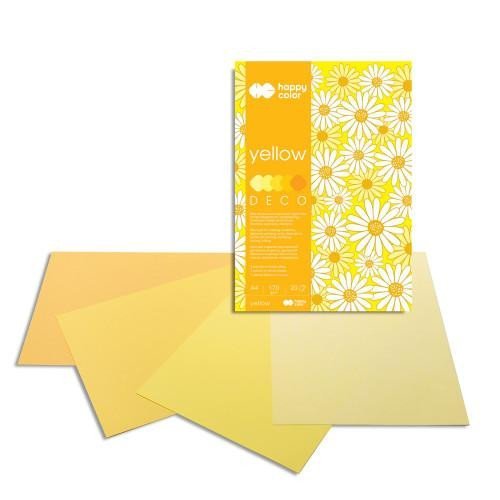 Levně Blok s barevnými papíry A4 Deco 170 g - žluté odstíny
