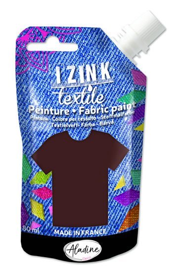 Levně Textilní barva IZINK Textile - hnědá, 80 ml
