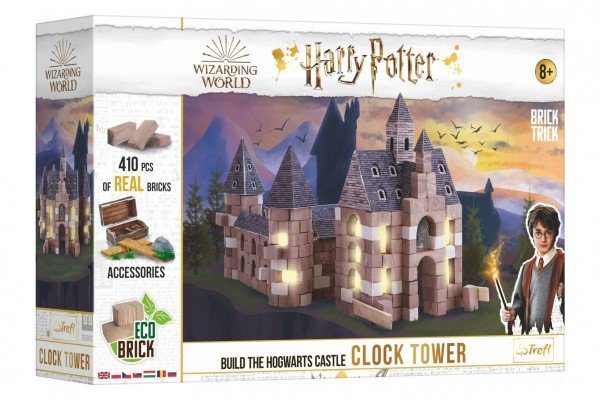 Levně Stavějte z cihel Harry Potter - Hodinová věž stavebnice Brick Trick v krabici 40x27x9cm