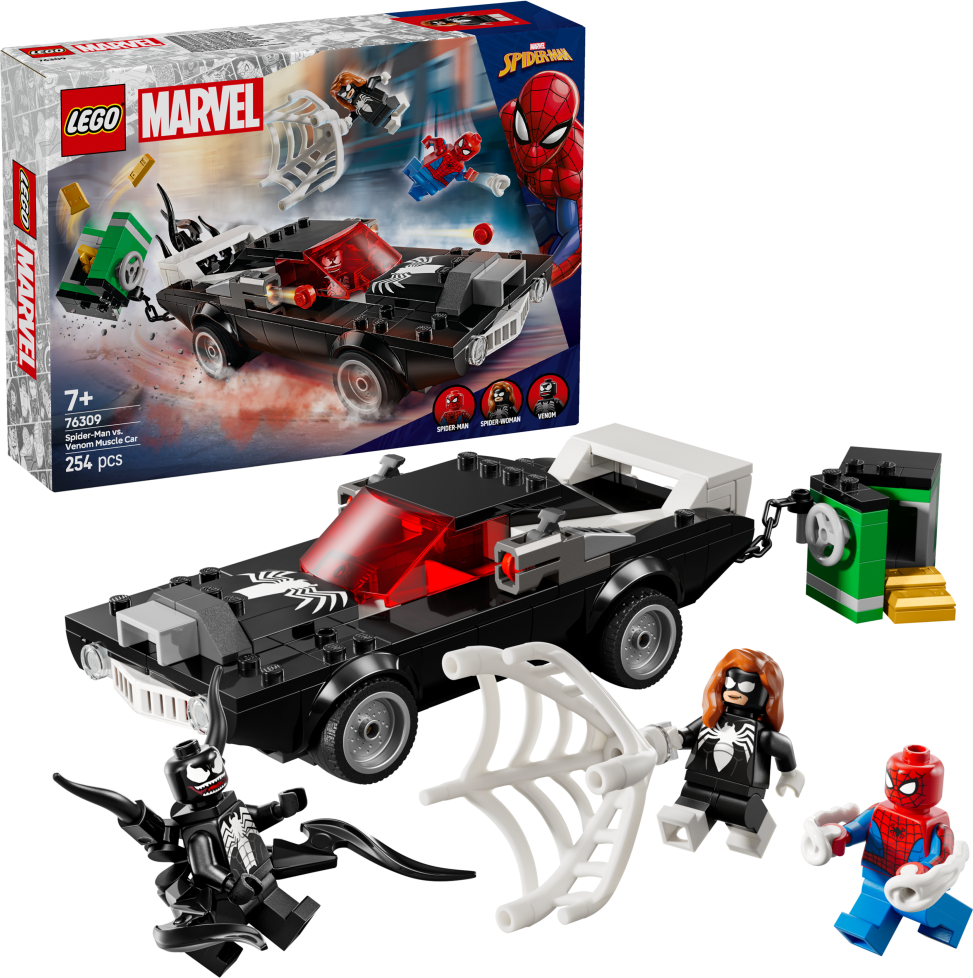 Levně LEGO® Marvel 76309 Spider-Man vs. Venomův výkonný sporťák - LEGO® Marvel Super Heroes