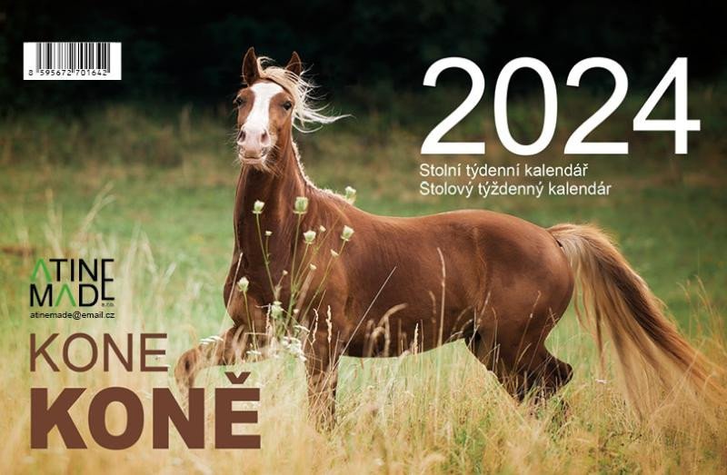 Levně Kalendář 2024 Koně, stolní, týdenní, 225 x 150 mm