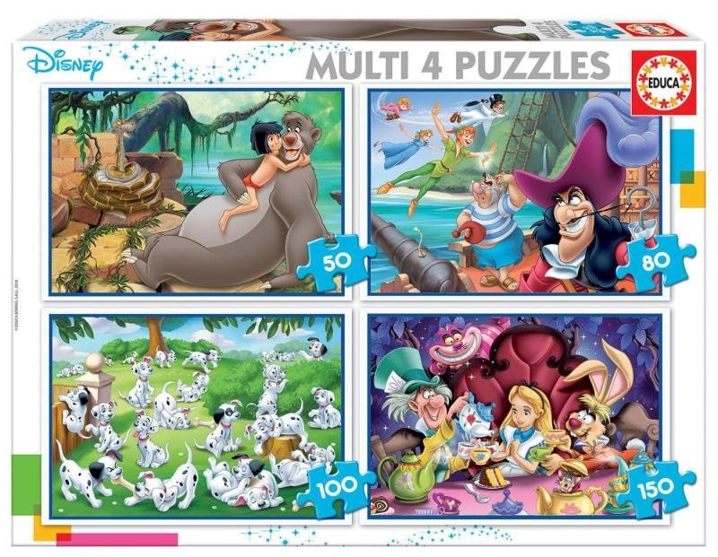 Levně Puzzle Disney pohádky 4v1 (50,80,100,150 dílků)