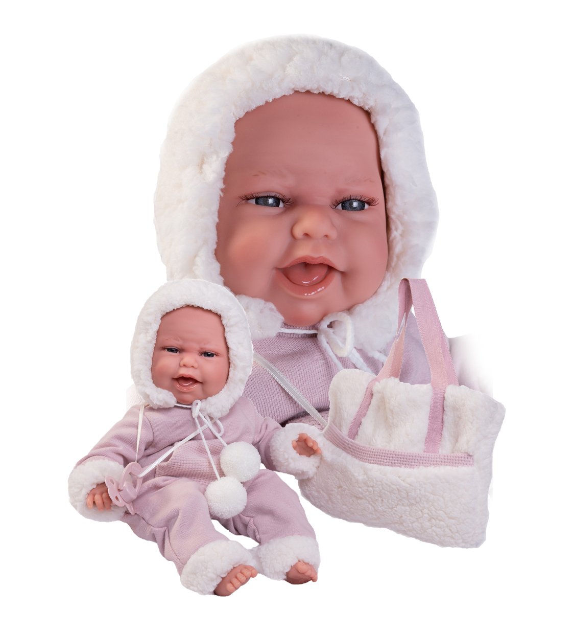 Levně Antonio Juan 70360 CLARA - realistická panenka miminko se speciální pohybovou funkcí a měkkým látkovým tělem - 34 cm
