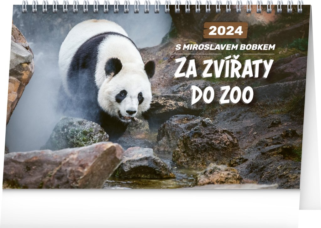 Levně Kalendář 2024 stolní: Za zvířaty do ZOO - Miroslav Bobek, 23,1 × 14,5 cm