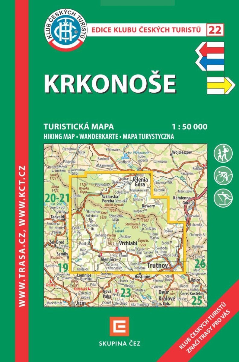 Levně KČT 22 Krkonoše 1:50T Turistická mapa, 12. vydání