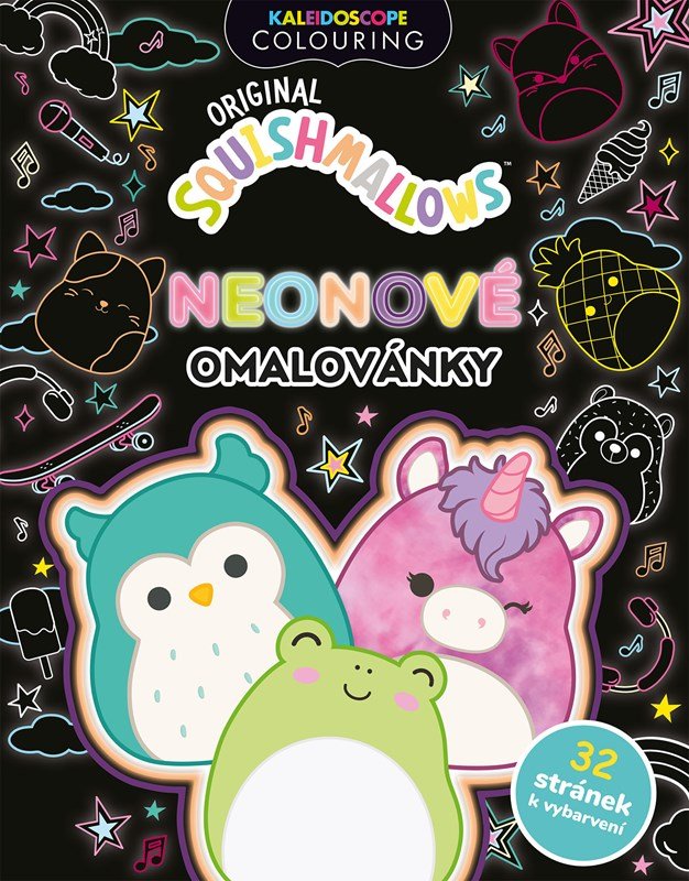 Levně Squishmallows - Neonové omalovánky - Kolektiv