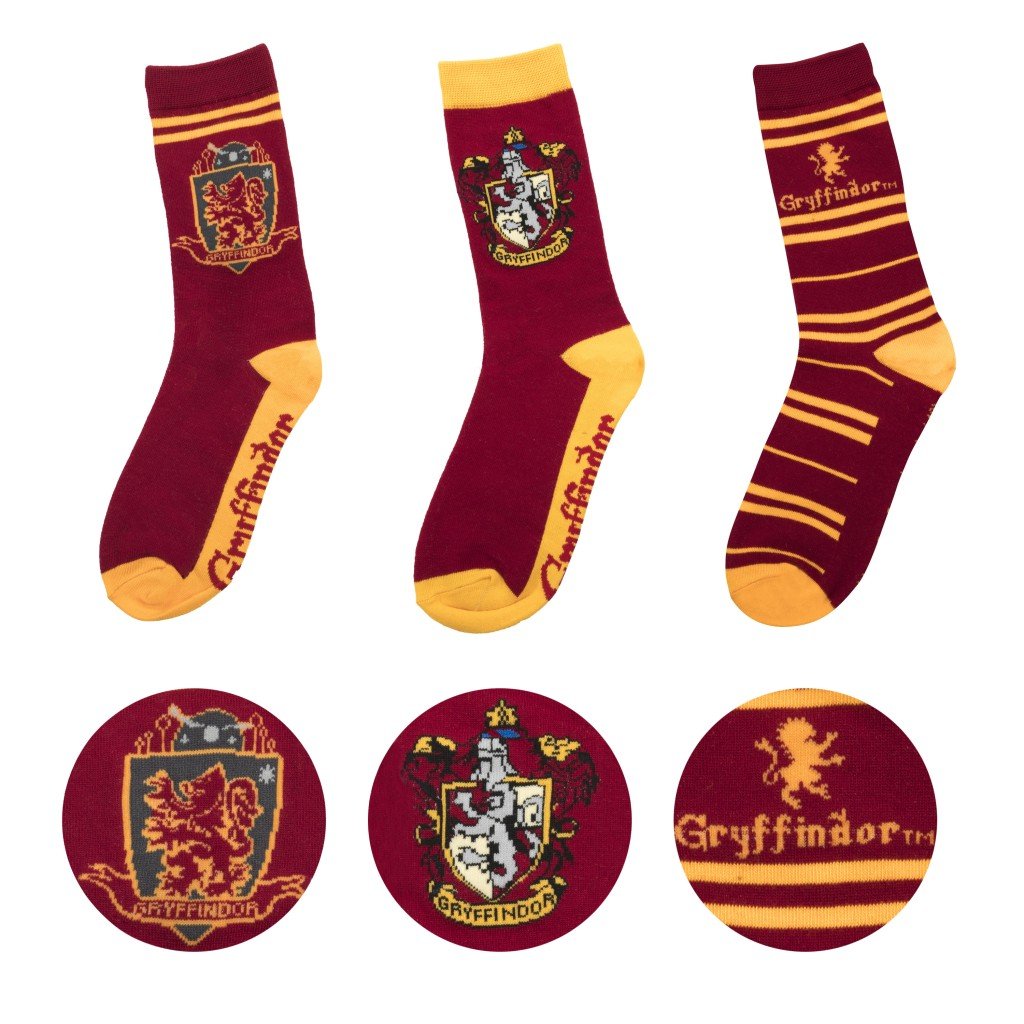 Levně Harry Potter Ponožky 3 páry - Nebelvír (velikost 35-45) - EPEE Merch - Cinereplicas