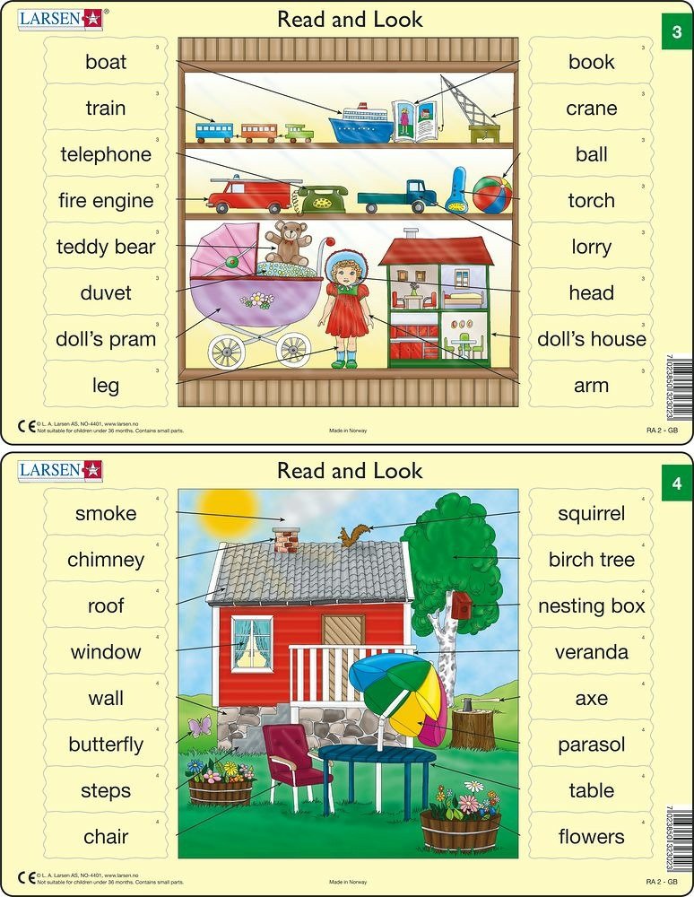 Učební puzzle MIDI - Angličtina-slovíčka RA2/16 dílků(2 druhy) - Larsen