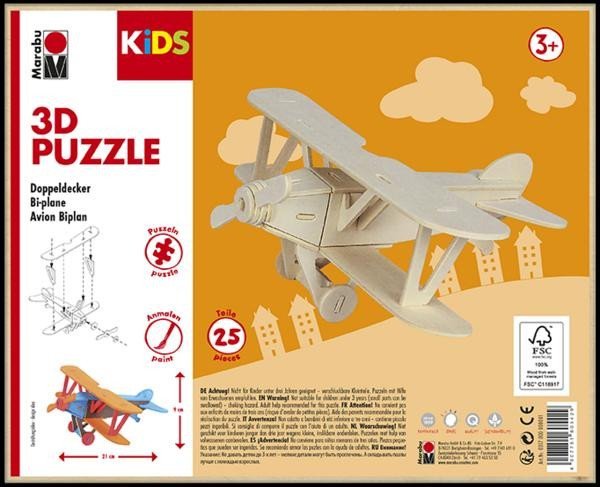 Levně Marabu KiDS 3D Puzzle - Bi-plane