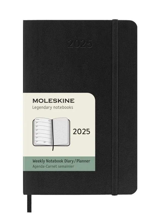 Levně Moleskine Plánovací zápisník 2025 černý S, měkký