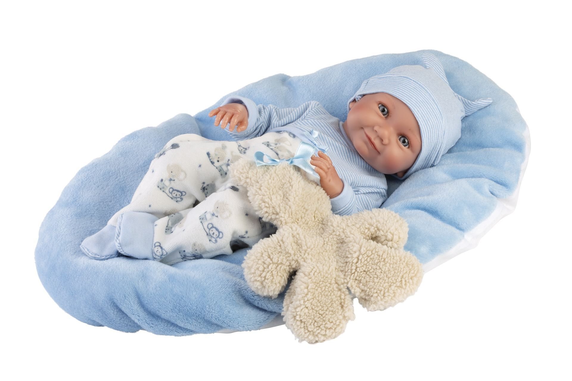 Levně Llorens 73807 NEW BORN CHLAPEČEK - realistická panenka miminko s celovinylovým tělem - 40 cm