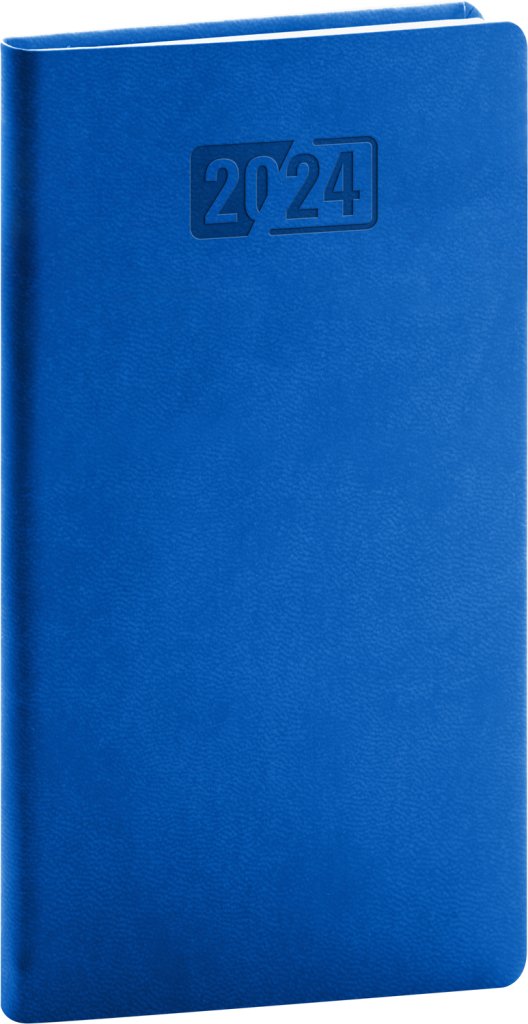 Levně Diář 2024: Aprint - modrý, kapesní, 9 × 15,5 cm
