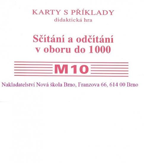 Levně Sada kartiček M10 - sčítání a odčítání v oboru do 1000, 1. vydání - Zdena Rosecká