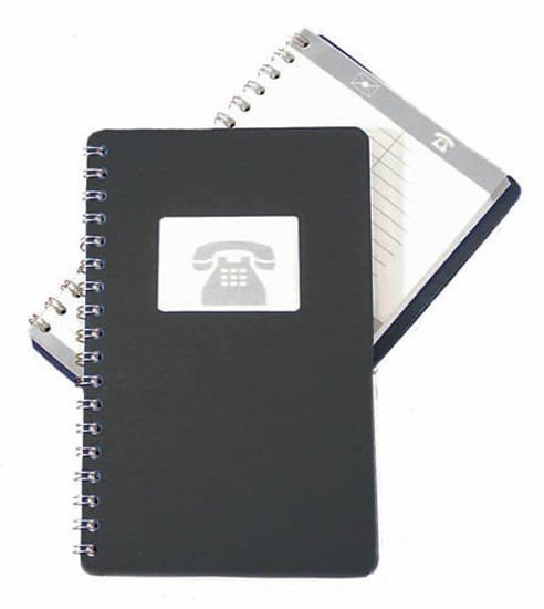 Levně Kroužkový telefonní zápisník 100 x 160 mm, černý