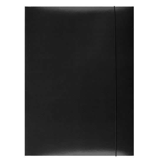 Levně Spisové desky s gumičkou A4 lepenka - černé