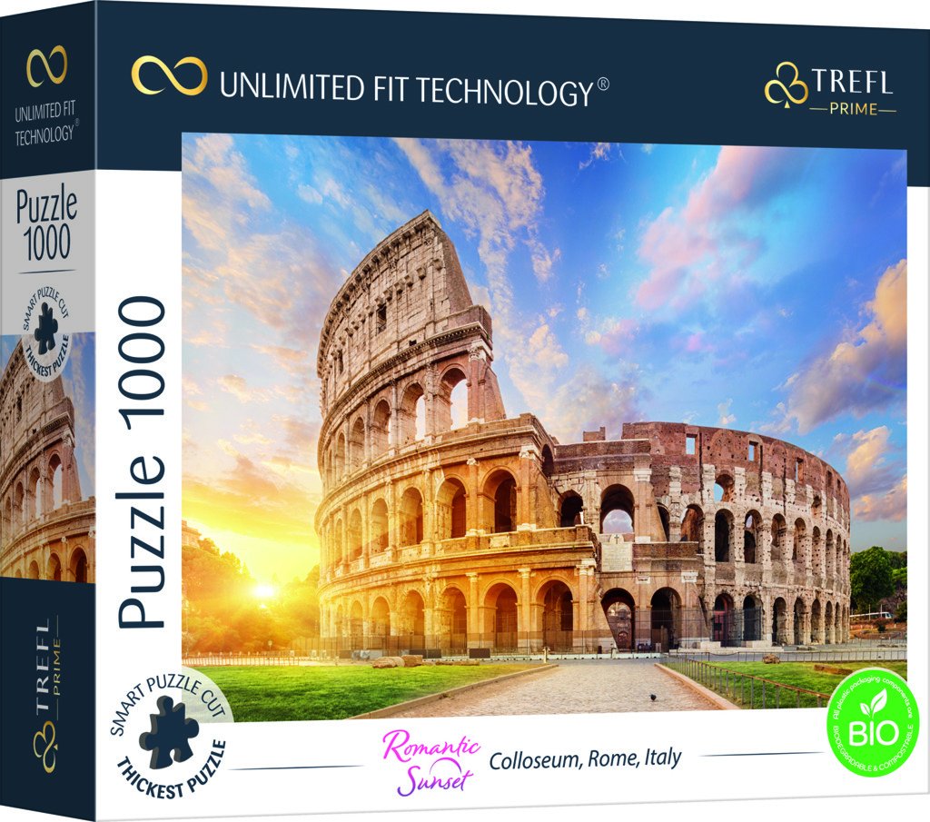 Levně Puzzle prémiové Romantický západ slunce Coloseum Řím Itálie - Trefl
