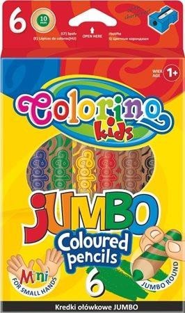 Levně Colorino Pastelky kulaté Jumbo s ořezávátkem 6 barev