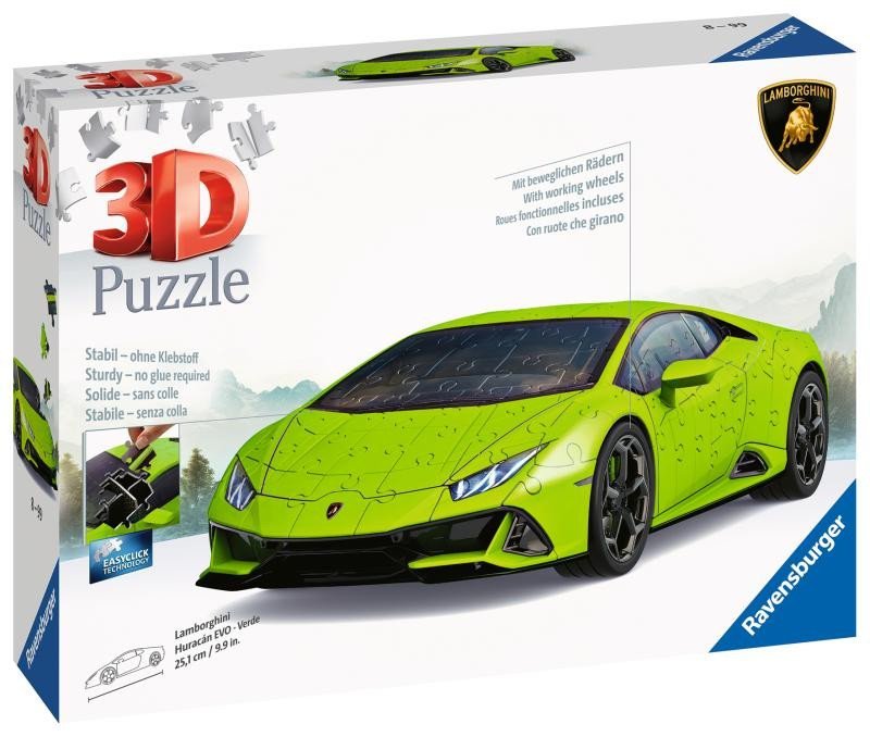 Levně Ravensburger Puzzle 3D - Lamborghini Huracán Evo zelené 108 dílků