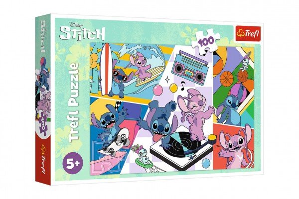 Levně Puzzle Vzpomínky Lilo&amp;Stitch 100 dílků 41x27,5cm v krabici 29x19x4cm