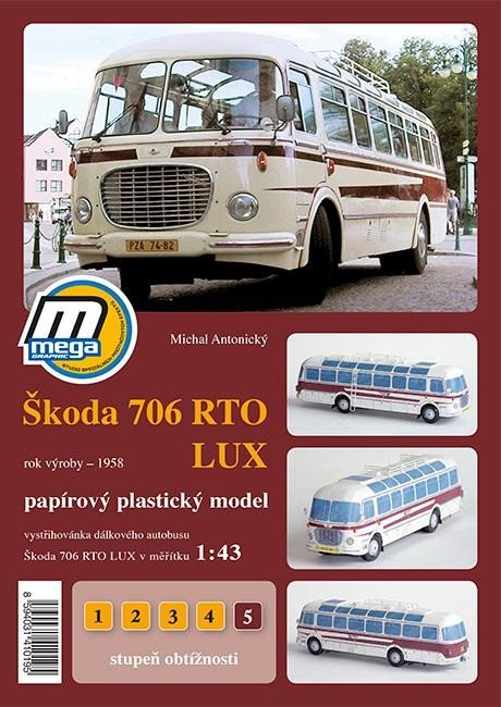 Levně Autobus Škoda 706 RTO LUX - Papírový plastický model - Michal Antonický