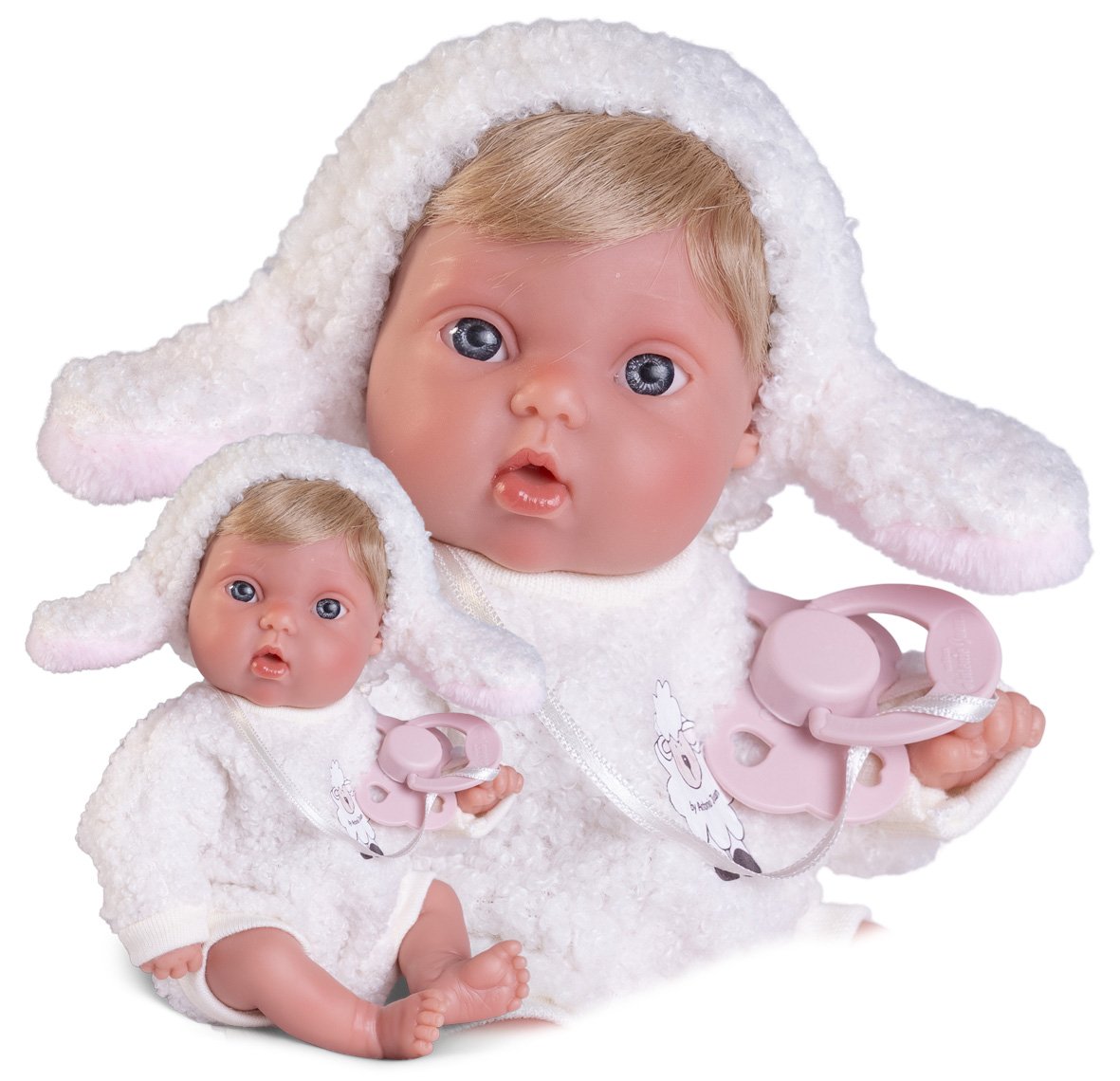 Levně Antonio Juan 85317-2 Picolín ovečka - realistická panenka miminko s celovinylovým tělem - 21 cm