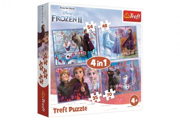 Trefl Puzzle Frozen 2 - Cesta do neznáma 4v1 (35,48,54,70 dílků)