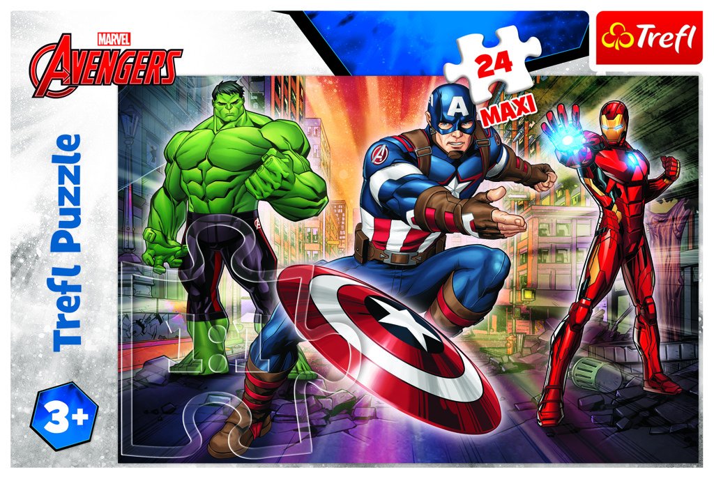 Levně Trefl Puzzle Avenders - Ve světě Avengers MAXI 24 dílků - Trefl