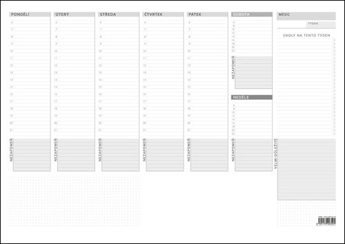 Levně Stolní plánovač A3 2025 týdenní mapa
