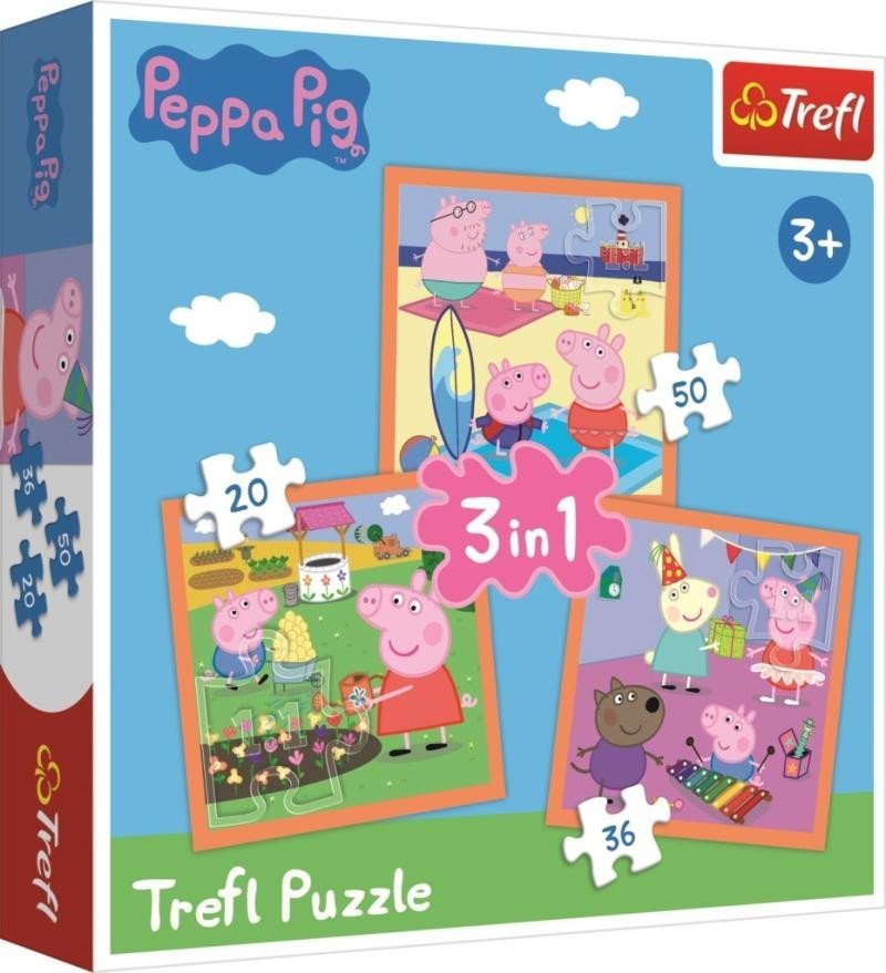 Levně Trefl Puzzle Peppa Pig - Úžasné nápady 3v1
