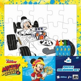 Levně Omalovánkové puzzle s voskovkami Mickeyho klubík