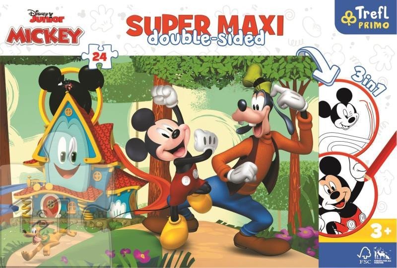 Levně Trefl Puzzle Mickeyho klubík super maxi 24 dílků - oboustranné