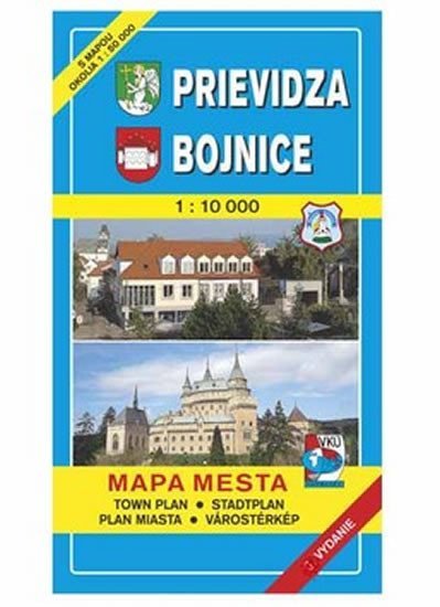 Levně Prievidza Bojnice Mapa mesta Town plan Stadtplan Plan miasta Várostérkép