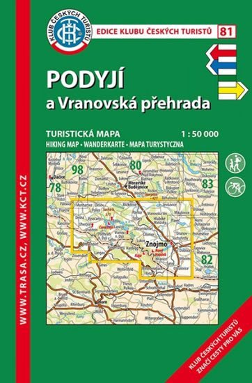 Levně Podyjí, Vranovská přehrada /KČT 81 1:50T Turistická mapa