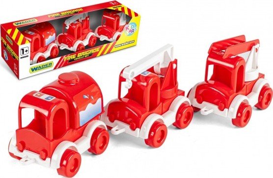 Auto hasiči Kid Cars 3ks plast 10cm v krabičce 30x8x10cm 12m+ Wader