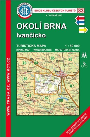 Levně Okolí Brna, Ivančicko /KČT 83 1:50T Turistická mapa