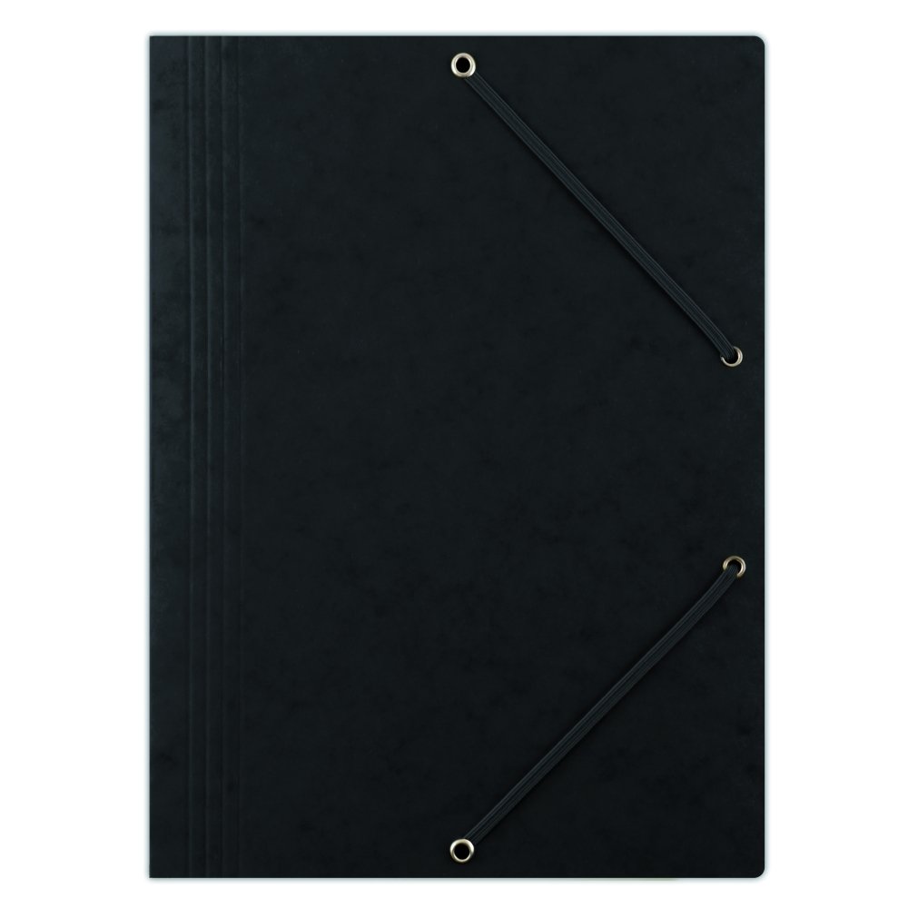 Levně DONAU spisové desky s gumičkou, A4, prešpán 390 g/m², černé - 10ks